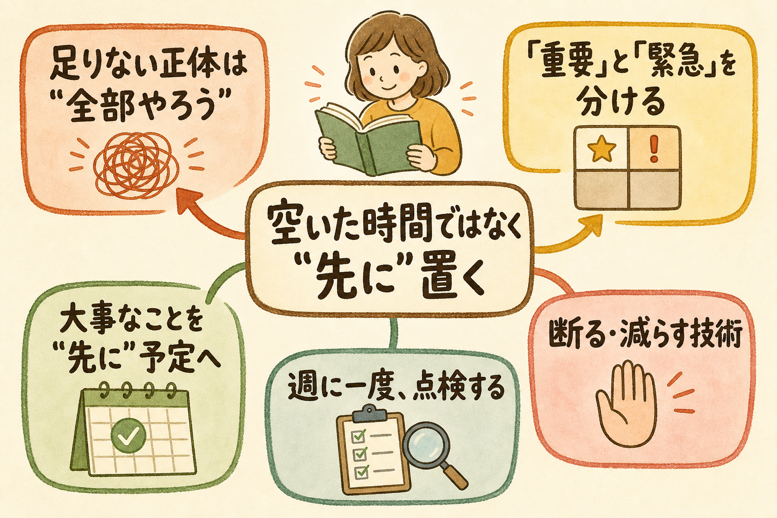 時間の使い方——「大事なことを先にやる」考え方のマインドマップ