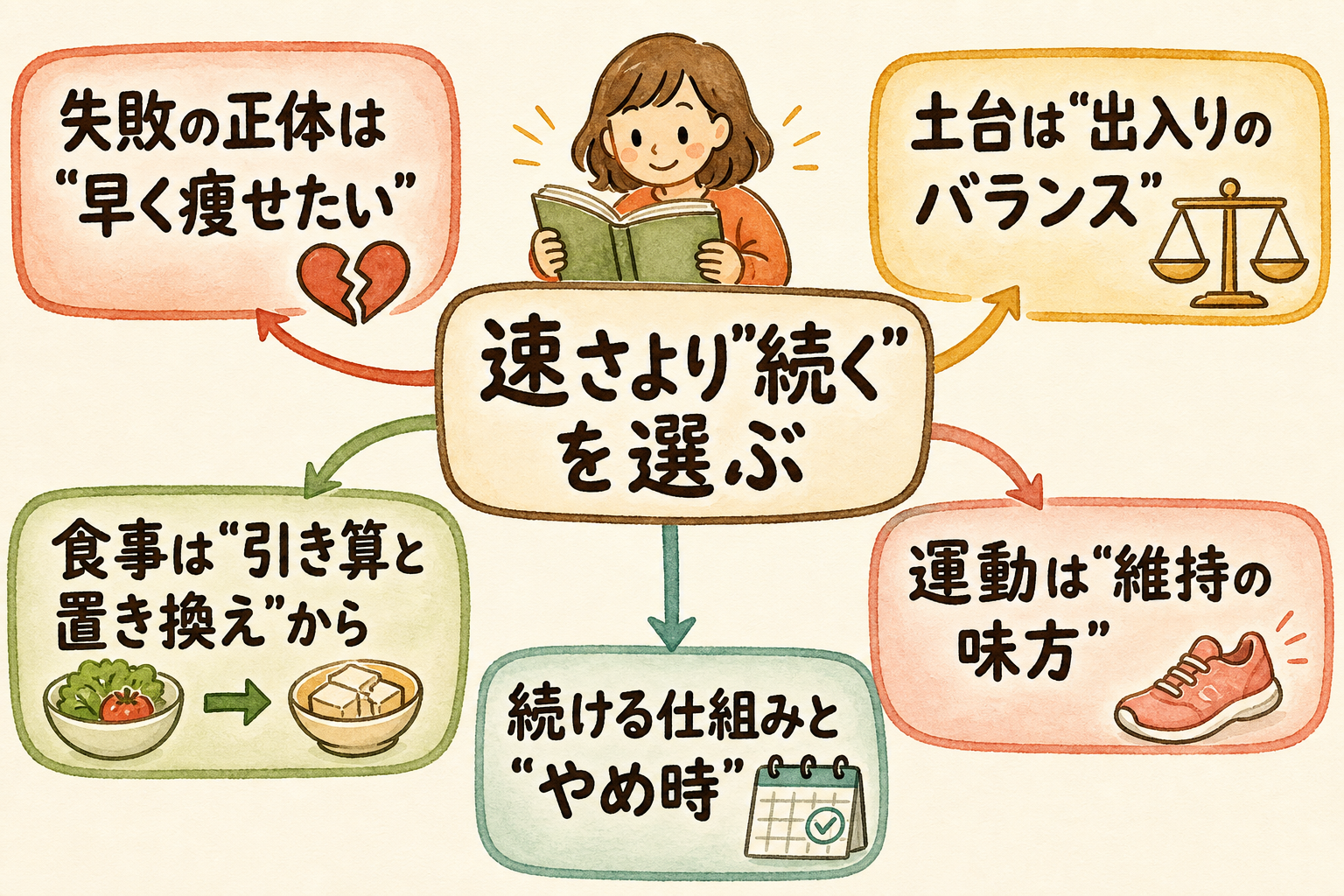 ダイエットの考え方——「続く」体重管理の基本のマインドマップ